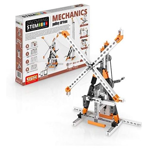  [아마존베스트]Engino Discovering STEM Mechanics Pulley Drives | 8 Working Models | Illustrated Instruction Manual | Theory & Facts | Experimental Activities | STEM Construction Kit