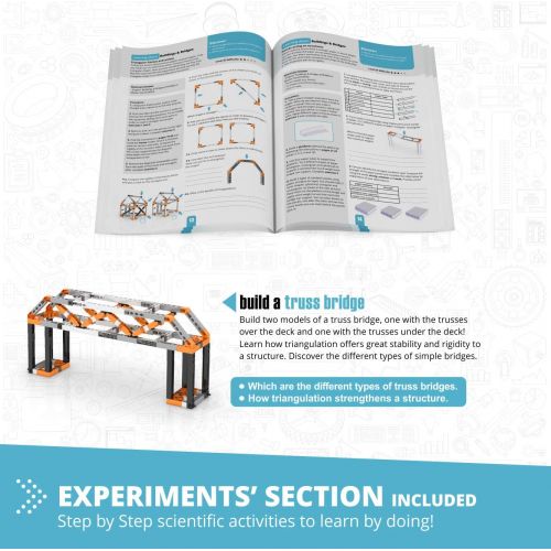  Engino Discovering STEM Structures Constructions & Bridges | 9 Working Models | Illustrated Instruction Manual | Theory & Facts | Experimental Activities | STEM Construction Kit