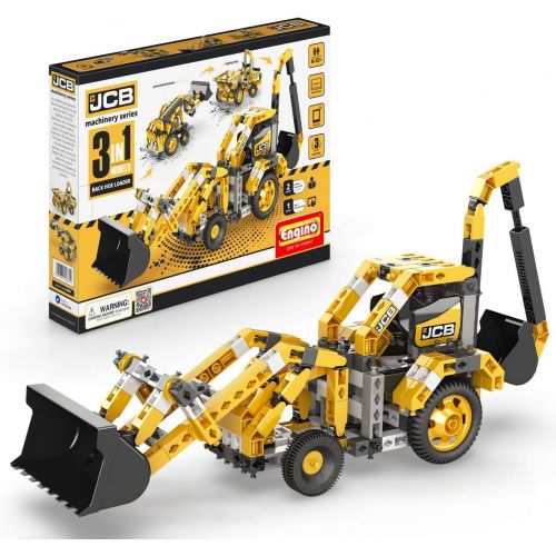  Engino JCB Toys Backhoe Loader - 3-in-One |Build 3 Iconic JCB Models | A Creative Stem Engineering Kit | Perfect for Home Learning