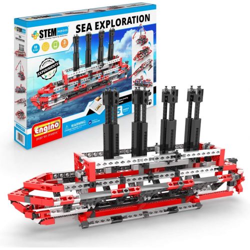  Engino - STEM Heroes Toys | Learning About: Sea Exploration - Building Toy & Learning Activities & Experiments (5 Models Options) | Perfect for Home Learning