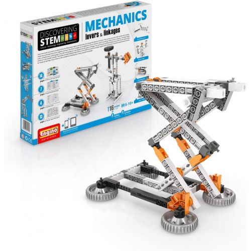  Engino Discovering STEM Mechanics Levers & Linkages | 16 Working Models | Illustrated Instruction Manual | Theory & Facts | Experimental Activities | STEM Construction Kit