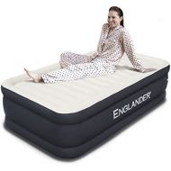 [아마존베스트]Englander First Ever Microfiber AIR Mattress Twin Size, Luxury Airbed with Built in Pump, Highest End Blow Up Bed, Inflatable Air Mattresses for Guests Home Travel 5-Year Warranty