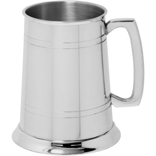  [아마존베스트]English Pewter Company Sheffield, England English Pewter Company 1 Pint Pewter Beer Mug Tankard With Glass Bottom Base [EP001GB]