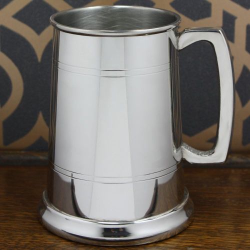  [아마존베스트]English Pewter Company Sheffield, England English Pewter Company 1 Pint Pewter Beer Mug Tankard With Glass Bottom Base [EP001GB]