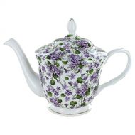 English Tea Store Gracies Violets Bone China - 5 Cup Teapot