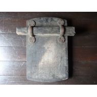 EnglishShop Antique French Large Worn Thick Wood Barn Barrel Door Lock Panel Board Securing Wooden Block circa 1900-20s / English Shop