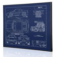 Engraved Blueprint Art LLC Ferrari 355 F1 Blueprint Artwork-Laser Marked & Personalized-The Perfect Ferrari Gifts
