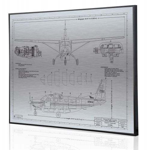  Engraved Blueprint Art LLC Cessna Grand Caravan 208B Blueprint Artwork-Laser Marked & Personalized-The Perfect Cessna Gifts