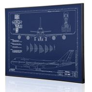 Engraved Blueprint Art LLC Boeing 747-400 Blueprint Artwork-Laser Marked & Personalized-The Perfect Pilot Gifts