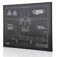 Engraved Blueprint Art LLC Grumman F-14 Tomcat Blueprint Artwork-Laser Marked & Personalized-The Perfect Navy Gifts