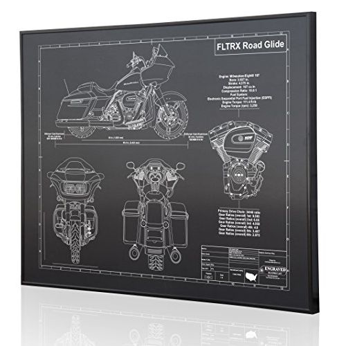  Engraved Blueprint Art LLC Harley Davidson FLTRX Blueprint Artwork-Laser Marked & Personalized-The Perfect Harley Davidson Gifts