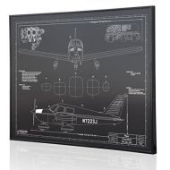 Engraved Blueprint Art LLC Piper Cherokee PA-28-140D Blueprint Artwork-Laser Marked & Personalized-The Perfect Piper Gifts