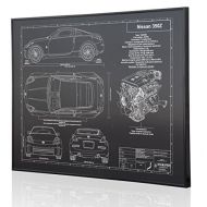 Engraved Blueprint Art LLC Nissan 350Z Blueprint Artwork-Laser Marked & Personalized-The Perfect Nissan Gifts