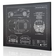 Engraved Blueprint Art LLC Mercedes-Benz AMG GT R Blueprint Artwork-Laser Marked & Personalized-The Perfect Mercedes-Benz Gifts