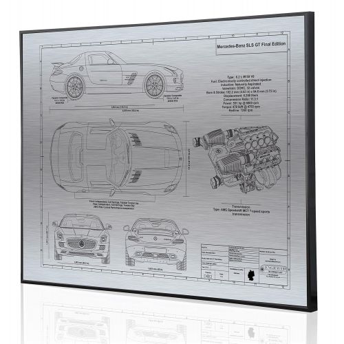  Engraved Blueprint Art LLC Mercedes-Benz SLS GT Final Edition Blueprint Artwork-Laser Marked & Personalized-The Perfect Mercedes-Benz Gifts