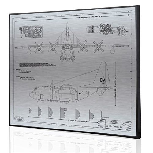  Engraved Blueprint Art LLC Lockheed EC-130H Blueprint Artwork-Laser Marked & Personalized-The Perfect Pilot Gifts