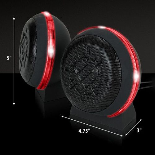  Enhance USB LED Gaming Speakers (Red)