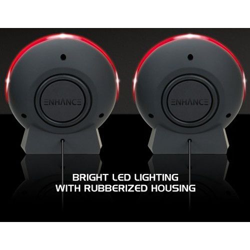  Enhance USB LED Gaming Speakers (Red)