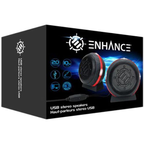  Enhance USB LED Gaming Speakers (Red)