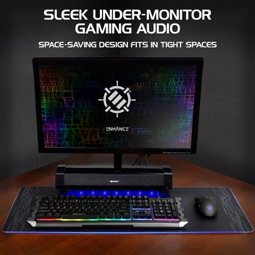  Enhance ATTACK Under-Monitor Soundbar with Multicolor LEDs