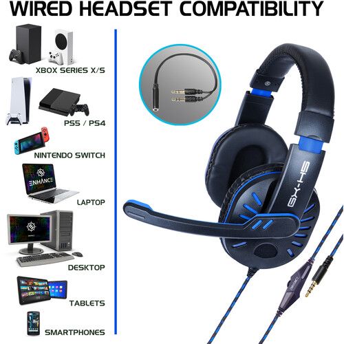  Enhance GX-H5 Stereo Gaming Headset (Blue)