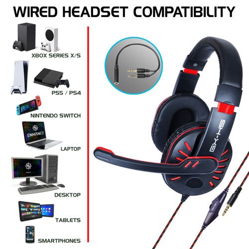  Enhance GX-H5 Stereo Gaming Headset (Red)