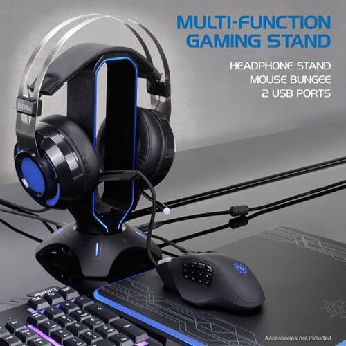  Enhance RGB Gaming Headset Stand with Mouse Bungee and USB Hub