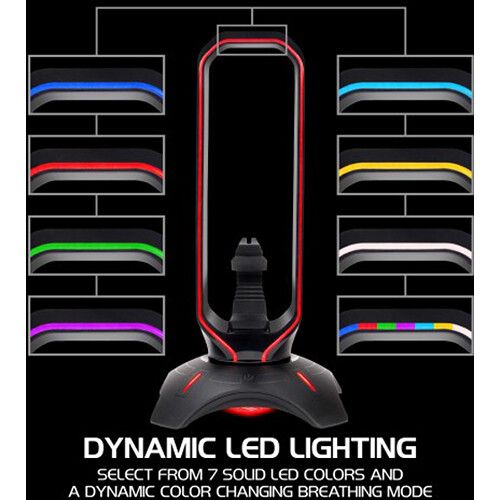  Enhance RGB Gaming Headset Stand with Mouse Bungee and USB Hub