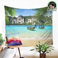 Brand: Enhome Enhome Tapestry Wall Hanging 3D Coast Beach Print For Kids Polyster Tapestry Wall Decoration Hanging Hippie Beach Yoga Table Cloth LED Copper Wire Light