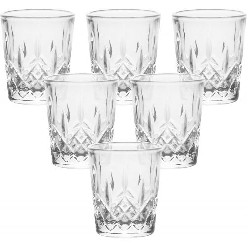  [아마존베스트]Enindel 3021.01 Carved Patterns Shot Glass, 1.7 OZ, Set of 6, JY001