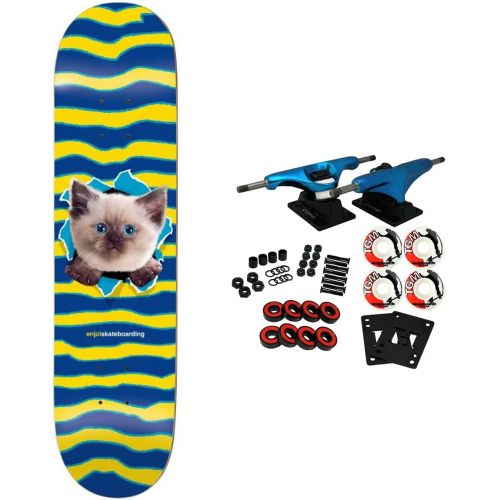  Enjoi Skateboard Complete Kitten Ripper Blue 8.25