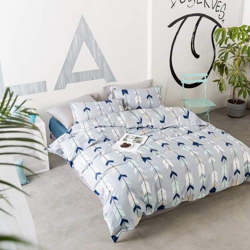  [아마존베스트]EnjoyBridal Kids Bedding Sets Cotton Duvet Cover Teens Geometric Comforter Cover Twin Boys Girls Arrows Triangle Quilt Cover Twin with Zipper Closure, No Comforter