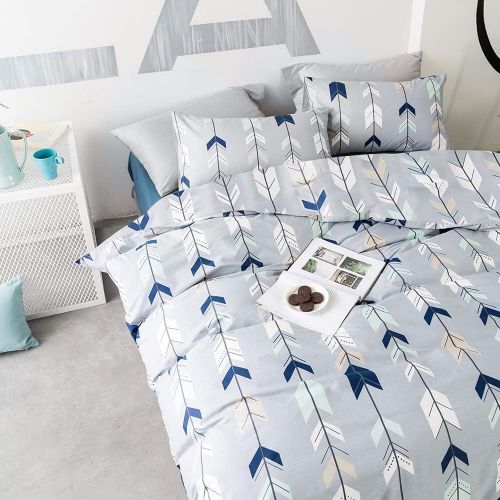  [아마존베스트]EnjoyBridal Kids Bedding Sets Cotton Duvet Cover Teens Geometric Comforter Cover Twin Boys Girls Arrows Triangle Quilt Cover Twin with Zipper Closure, No Comforter