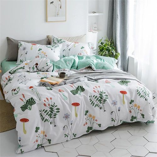  EnjoyBridal Girls Floral Duvet Cover Queen Pink Cotton Teens Bedding Set Queen Kids Yellow Flower Comforter Cover Queen for Women Lightweight Botanical Duvet Cover Full with 2 Pillow Shams, No