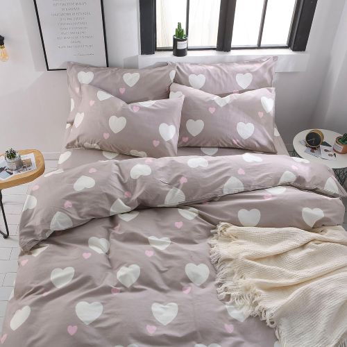  EnjoyBridal Girls Floral Duvet Cover Queen Pink Cotton Teens Bedding Set Queen Kids Yellow Flower Comforter Cover Queen for Women Lightweight Botanical Duvet Cover Full with 2 Pillow Shams, No