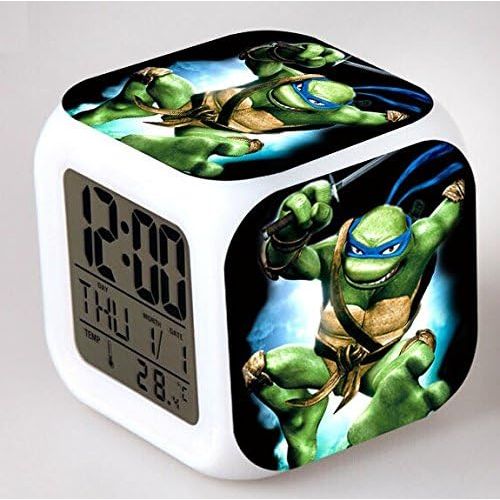  EnjoyLife Inc Enjoy Life : Cute Digital Multifunctional Alarm Clock with Glowing Led Lights and Ninja Turtles Sticker, Good Gift for Your Kids, Comes with Bonuses (01)