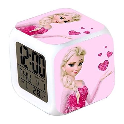  [아마존베스트]EnjoyLife Inc Enjoy Life : Cute Digital Multifunctional Alarm Clock with Glowing Led Lights and Frozen Sticker, Good Gift for Your Kids, Comes with Bonuses (01)