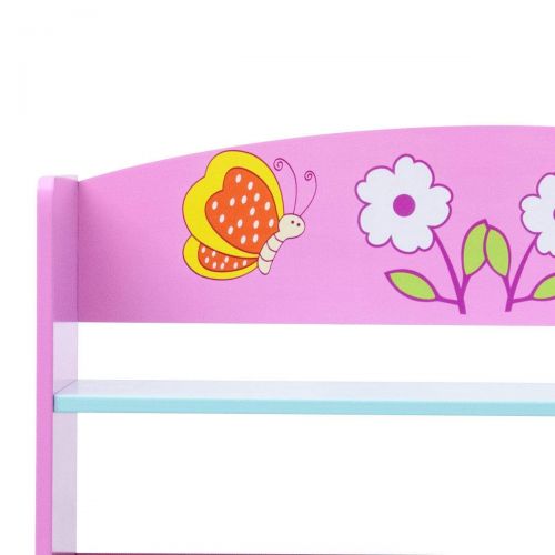  EnjoyShop Kids Adorable Corner Adjustable Bookshelf with 3 Shelves Wood Storage Book Furniture Wide