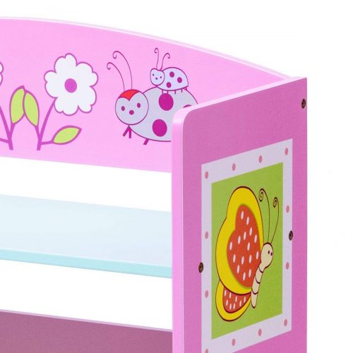  EnjoyShop Kids Adorable Corner Adjustable Bookshelf with 3 Shelves Wood Storage Book Furniture Wide