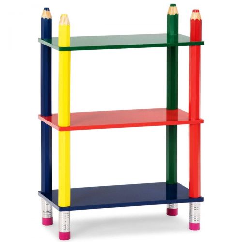  EnjoyShop 3 Tiers Kids Bookshelf Crayon Themed Shelves Storage Bookcase