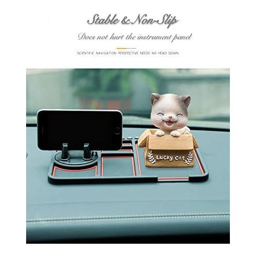  [아마존베스트]Enjoystore Cell Pads Non-Stick Anti-Slide Dash Cell Phone Bracket Mat Car Dashboard Sticky Pad Adhesive Anti Mat for Mobile Phone/ Electronic Gadgets GPS (5.11 × 2.76, 4 PCS Black)