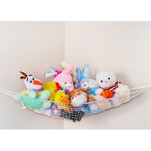  [아마존베스트]Enovoe Stuffed Animal Toy Hammock - Best for keeping rooms clean, organized and clutter-free - Comes with BONUS FREE E-Book, Toy Organizer Storage Net is Durable and Easy to Install