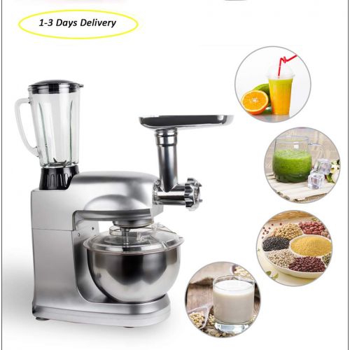  Enshey Stand Mixer 1000W 8-Speed 5L Stainless Steel Bowl Tilt-Head Food Mixer Kitchen Douch Beater Whisk Home Dough Knead Machine Meat Grinder with Dough Hooks, Whisk, Beater, Pour