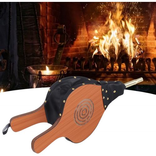  Entatial Fireplace Bellows,Wood Fireplace Bellows Easy to Store Large Wood Air Blower Fireplace Bellows for Outdoors Barbecue,Camping Covenient Air Blower for Indoors Fireplace