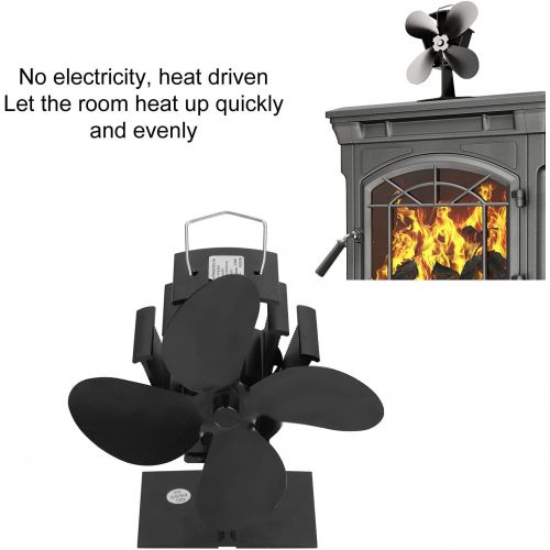  Entatial Wood Burning Fireplace Fan, High Efficient Eco Friendly Stove Fan Easy to Use for Hall for Living Room for Home