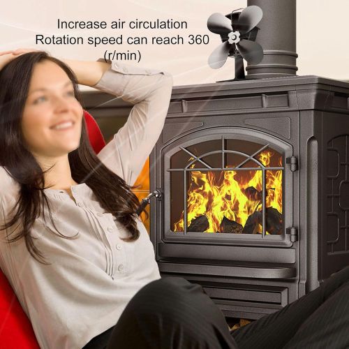  Entatial Wood Burning Fireplace Fan, High Efficient Eco Friendly Stove Fan Easy to Use for Hall for Living Room for Home