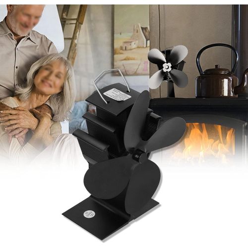  Entatial Wood Burning Fireplace Fan, High Efficient Eco Friendly Stove Fan Easy to Use for Hall for Living Room for Home