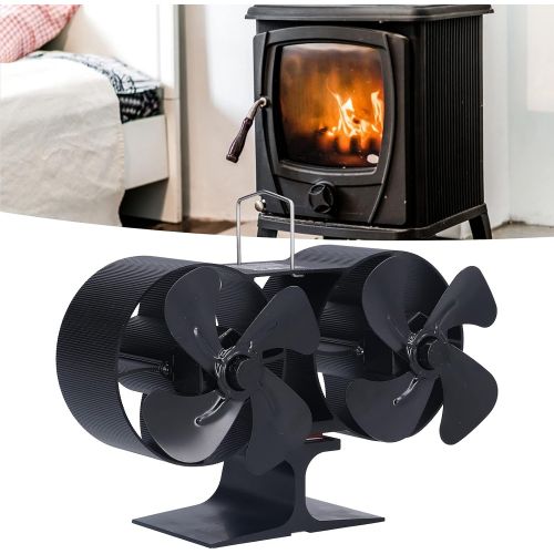  Entatial Dual Head Fireplace Fans, Stove Fan Started Automatically for Wood