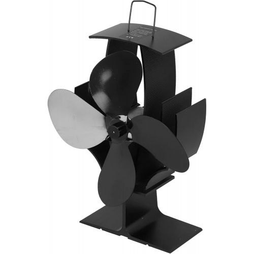  Entatial Stove Fan, Aluminum Quiet Operation Heat Powered Fireplace Fan 4 Blades for Wood Log Burning Stove for Home for Living Room