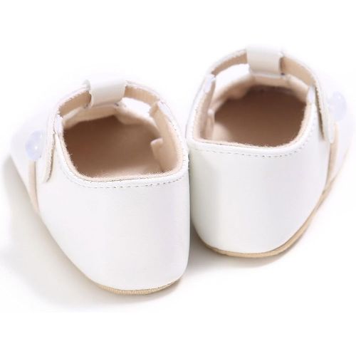  Enteer Baby Girls Retro Leather Button Mary Jane Shoes